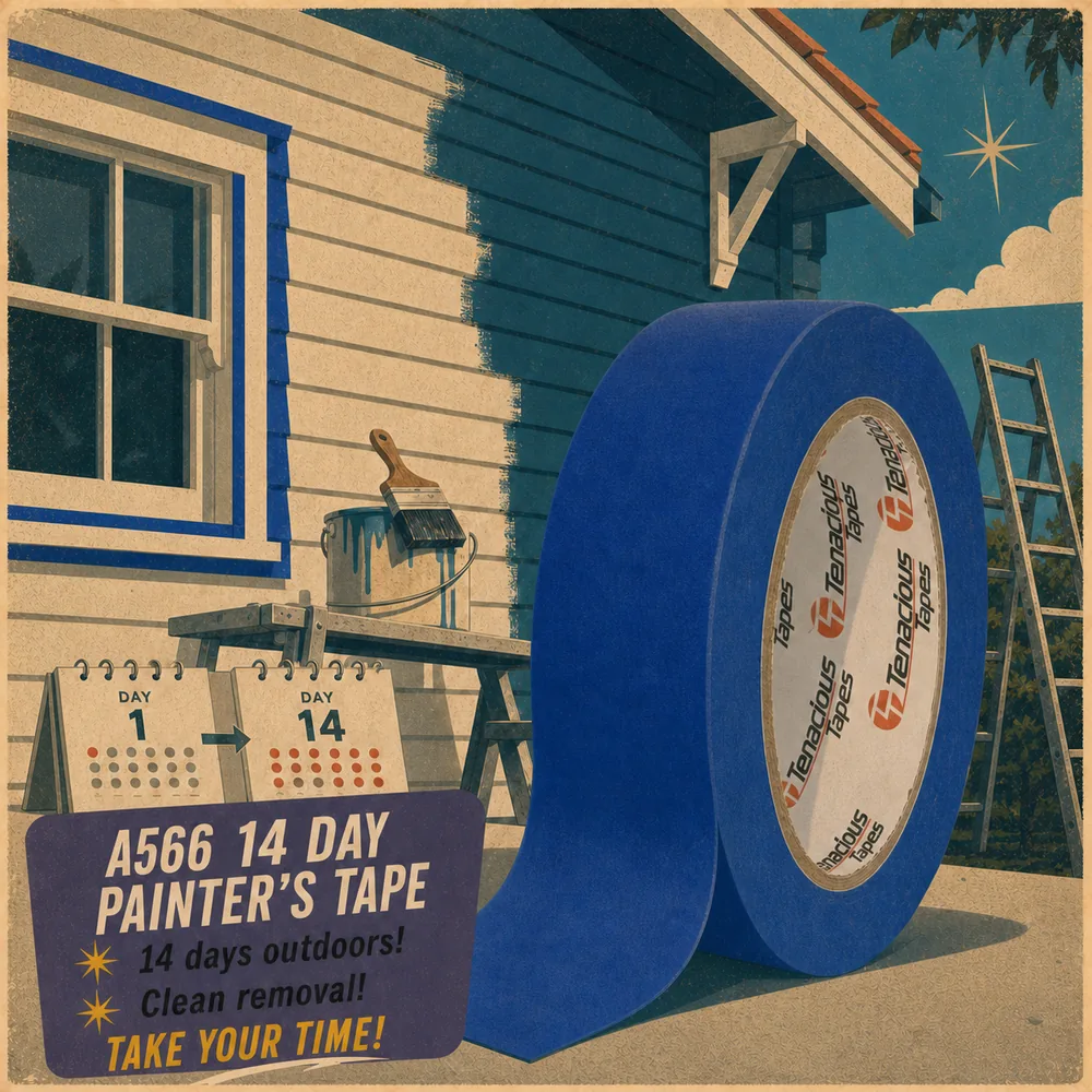 A566 blue 14 day painter's tape retro poster
