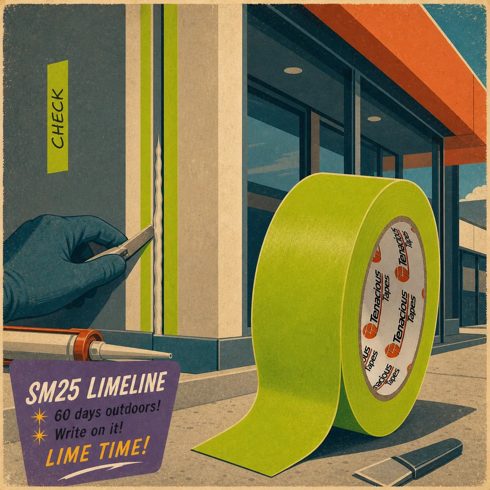 SM25 LimeLine lime green masking tape retro poster